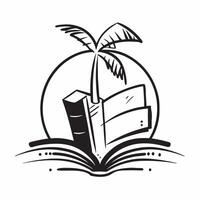 Flat design as Palm tree icon with copy space on a white background concept as A icon image of a palm tree icon with generous copy space on a white background ideal for tropical Dynamics Set 2 vector