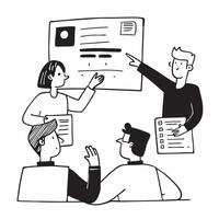 Flat design as Project manager presenting progress in a team meeting concept as A icon illustration of a project manager presenting progress in a team meeting featuring a 3 color Dynamics Set 2 vector