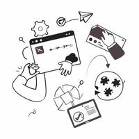 Flat design as Remote team collaborating on a software development project concept as A icon illustration of a remote team collaborating on a software development project using c Dynamics Set 2 vector