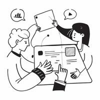 Flat design as Team members sharing ideas in a collaborative meeting concept as A illustration of team members sharing ideas in a collaborative meeting featuring a 3 color p Dynamics vector