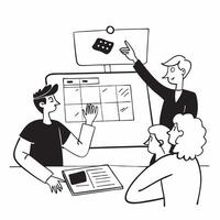 Flat design as Team members reviewing project deliverables in a business meeting concept as A illustration of team members reviewing project deliverables in a business meeti Dynamics vector