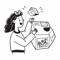Food blogger reviewing a mockup plant based food box concept as A food blogger reviews a mockup plant based food box highlighting taste and nutritional value Ideal for food and he Dynamics vector
