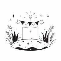 Forest clearing with celebratory bunting concept as A serene forest clearing adorned with celebratory bunting capturing the essence of celebration perfect for business presentation Dynamics vector