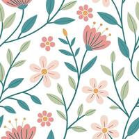 Fresh spring floral seamless pattern with lively blooms and soft white balance for cheerful spring projects concept as Lively floral pattern with blooming flowers and soft white ba Dynamics vector