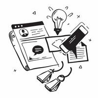 Freelancer with email correspondence concept as A freelancers profile blended with email correspondence symbolizing remote work and professional communication Ideal for business a Dynamics vector