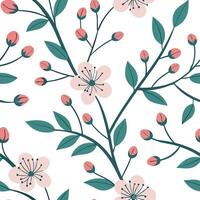 Fresh spring floral seamless pattern with lively blooms and soft white balance for cheerful spring projects concept as Lively floral pattern with blooming flowers and soft white ba Dynamics Set 2 vector