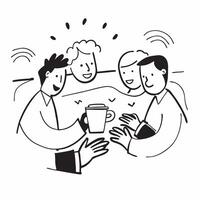 Friendly team discussion concept as A friendly team discussion blended with coffee imagery symbolizing warmth and camaraderie in the workplace Perfect for corporate and lifestyle Dynamics vector