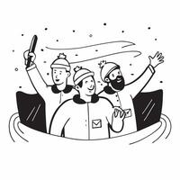 Friends on a ski trip in the Alps concept as A group of friends enjoys a thrilling ski trip in the Alps experiencing the excitement and beauty of winter sports Ideal for adventure Dynamics vector
