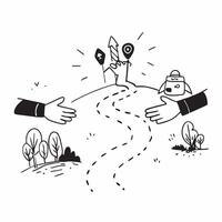 Friends reuniting at a hiking trail concept as Friends reuniting blended with a hiking trail symbolizing the adventure and joy of reuniting in nature Ideal for travel and adventur Dynamics vector