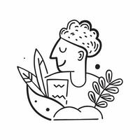 Gardener with vertical farming concept as A gardeners profile blended with vertical farming imagery symbolizing hope and innovation in sustainable agriculture Ideal for agricultur Dynamics vector