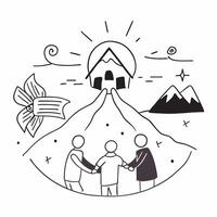 Friends reuniting at a mountain resort concept as Friends reuniting blended with a mountain resort symbolizing the adventure and joy of reuniting at a scenic location Ideal for tr Dynamics vector