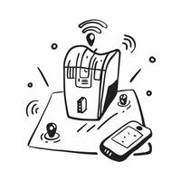 Glossy Glowing Holographic Smart City Icon and Device Icon concept as A photo depicting a glossy glowing holographic smart city icon and a device icon The objects are positioned c Dynamics vector