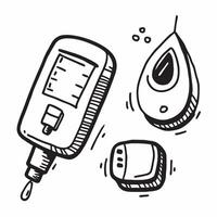 Glucometer and Blood Drop with Diabetes Care Wording concept as A realistic illustration of a glucometer and a blood drop perfect for promoting diabetes care and management The wo Dynamics vector