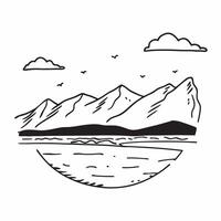 Golden hour over a serene lake with snow capped mountains concept as A peaceful lake scene with snow capped mountains in the distance bathed in the golden hour light perfect for bu Dynamics vector