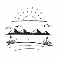 Golden hour over a tranquil meadow with distant mountains concept as A serene meadow with distant mountains bathed in the golden hour light providing a clean and calm background fo Dynamics Set 2 vector