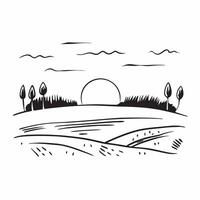 Golden hour over a tranquil field with distant trees concept as A serene field with distant trees bathed in the golden hour light providing a clean and calm background for business Dynamics vector