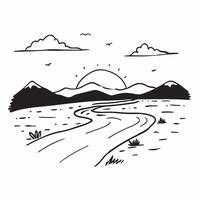 Golden hour over a tranquil river with distant mountains concept as A serene river scene with distant mountains bathed in the golden hour light providing a clean and calm backgroun Dynamics vector