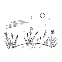 Golden hour over a tranquil field with wildflowers concept as A serene field with wildflowers illuminated by the golden hour light providing a clean and calm background for busines Dynamics vector