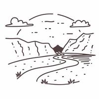 Golden light over a tranquil river with distant hills concept as A peaceful river scene with distant hills illuminated by the golden hour light ideal for business presentations nee Dynamics vector