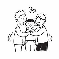 Grandparents and grandchildren reuniting in a park concept as Grandparents and grandchildren reuniting blended with a park scene symbolizing the generational bond and joy of family Dynamics vector