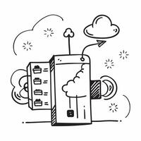 Green energy data center and cloud services concept as A green energy data center paired with a cloud services icon symbolizing the use of renewable energy in supporting digital cl Dynamics vector