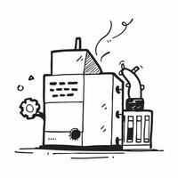 Green building and machine tool concept as A green building paired with a machine tool representing sustainable architecture and eco friendly manufacturing perfect for isolated vec Dynamics vector