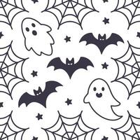 Halloween ghosts and goblins seamless tile pattern with spooky elements and dark hues for eerie decor concept as Spooky ghosts and goblins arranged seamlessly with dark hues for ee Dynamics vector