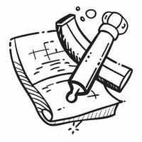 Hammer and Blueprint with Construction Wording concept as A detailed illustration of a hammer and a blueprint symbolizing construction and building The word Construction is promin Dynamics vector