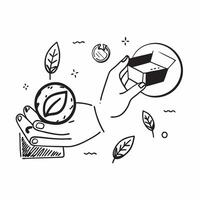 Hand holding a cut leaf in a community garden concept as A hand holding a cut leaf in a community garden highlighting local environmental projects and corporate social responsibili Dynamics vector