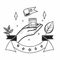 Hand holding a cut leaf in front of a recycling plant concept as A hand holding a cut leaf in front of a recycling plant emphasizing corporate social responsibility in waste manage Dynamics vector