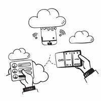 Hand Holding Laptop with Holographic Cloud Icon and Server Icon concept as A photo featuring a hand holding a laptop with a glossy glowing holographic cloud icon and server icon T Dynamics vector