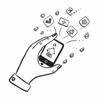 Hand Holding Tablet with Holographic Smart City Icon and Device Icon concept as A photo featuring a hand holding a tablet with a glossy glowing holographic smart city icon and devi Dynamics Set 2 vector