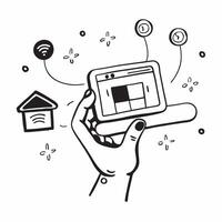 Hand Holding Tablet with Holographic Smart City Icon and Device Icon concept as A photo featuring a hand holding a tablet with a glossy glowing holographic smart city icon and devi Dynamics Set 3 vector