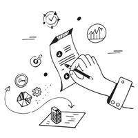 Hand Signing Contract with Holographic Agreement Icon and Signature Icon concept as A photo depicting a hand signing a contract with a glossy glowing holographic agreement icon and Dynamics Set 17 vector