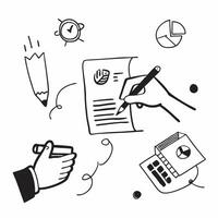 Hand Signing Contract with Holographic Agreement Icon and Signature Icon concept as A photo depicting a hand signing a contract with a glossy glowing holographic agreement icon and Dynamics Set 18 vector