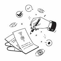 Hand signing contract with holographic privacy and security icons concept as Camera movement Zoom in on the hand signing the contract with holographic privacy and security icons fl Dynamics Set 2 vector