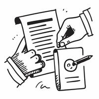 Hand Signing Contract with Holographic Signature Icon and Contract Icon concept as A photo depicting a hand signing a contract with a glossy glowing holographic signature icon and Dynamics Set 3 vector