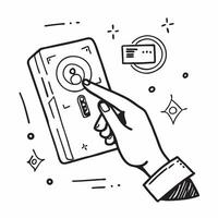 Hand with Holographic Biometric Scanner and Lock concept as A photo depicting a hand holding a holographic biometric scanner and a lock The hand is positioned towards the right hi Dynamics vector