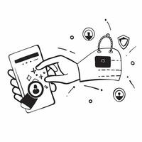Hand with Holographic Cybersecurity Shield and Lock concept as A photo showing a hand presenting a holographic cybersecurity shield and a lock The hand is positioned centrally lea Dynamics vector