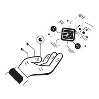 Hand with Holographic Digital Twins and IoT Sensors concept as A photo showing a hand presenting a holographic digital twins and IoT sensors The hand is positioned centrally leavi Dynamics vector
