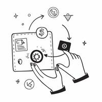 Hand with Holographic Fintech App and Currency Exchange concept as A photo depicting a hand holding a holographic fintech app and a currency exchange icon The hand is positioned t Dynamics vector