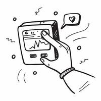 Hand with Holographic Health Monitor and Heartbeat concept as A photo showing a hand presenting a holographic health monitor and a heartbeat icon The hand is positioned centrally Dynamics vector