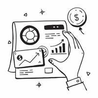 Hand with Holographic Investment Account and Performance Chart concept as A photo depicting a hand holding a holographic investment account icon and a performance chart The hand i Dynamics Set 2 vector