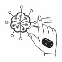 Hand with Holographic Neural Network and Brain concept as A photo depicting a hand holding a holographic neural network and a brain The hand is positioned centrally with ample cop Dynamics vector