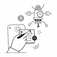 Hand with Holographic Smart Factory and Automation concept as A photo showing a hand presenting a holographic smart factory and an automation icon The hand is positioned centrally Dynamics vector