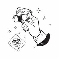 Hand with Holographic VR Headset and Gaming Controller concept as A photo depicting a hand holding a holographic VR headset and a gaming controller The hand is positioned towards Dynamics vector