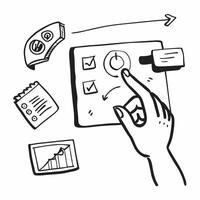 Hand with Holographic Whiteboard and Marker concept as A photo featuring a hand displaying a holographic whiteboard icon and a marker The hand is positioned towards the right high Dynamics vector