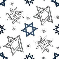 Hanukkah stars seamless pattern with blue and silver tones for a festive celebratory holiday design concept as Elegant Hanukkah stars pattern with blue and silver tones perfect for Dynamics vector