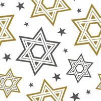 Hanukkah stars seamless pattern with bold gold and silver elements for a glamorous festive design concept as Glamorous Hanukkah stars pattern with bold gold and silver elements for Dynamics Set 2 vector