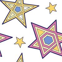 Hanukkah stars seamless pattern with multicolored designs for a vibrant energetic holiday atmosphere concept as Vibrant Hanukkah stars pattern with multicolored designs for a fun a Dynamics vector